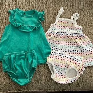 Baby girl sleeveless top and bloomers sets